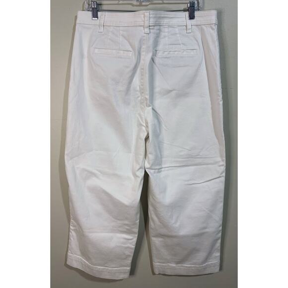 Talbots Flawless White High Waist Wide Leg Crop Jeans Size 14 - Picture 6 of 9